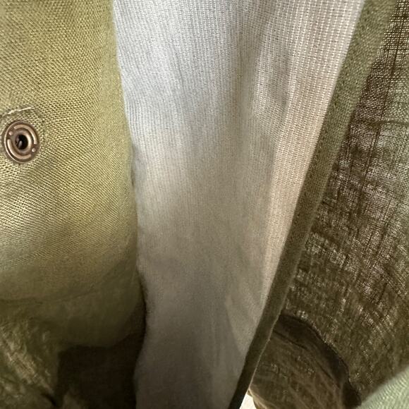 lauren ralph lauren linen safari vest 2x olive green cargo utility drawstring - Picture 6 of 14